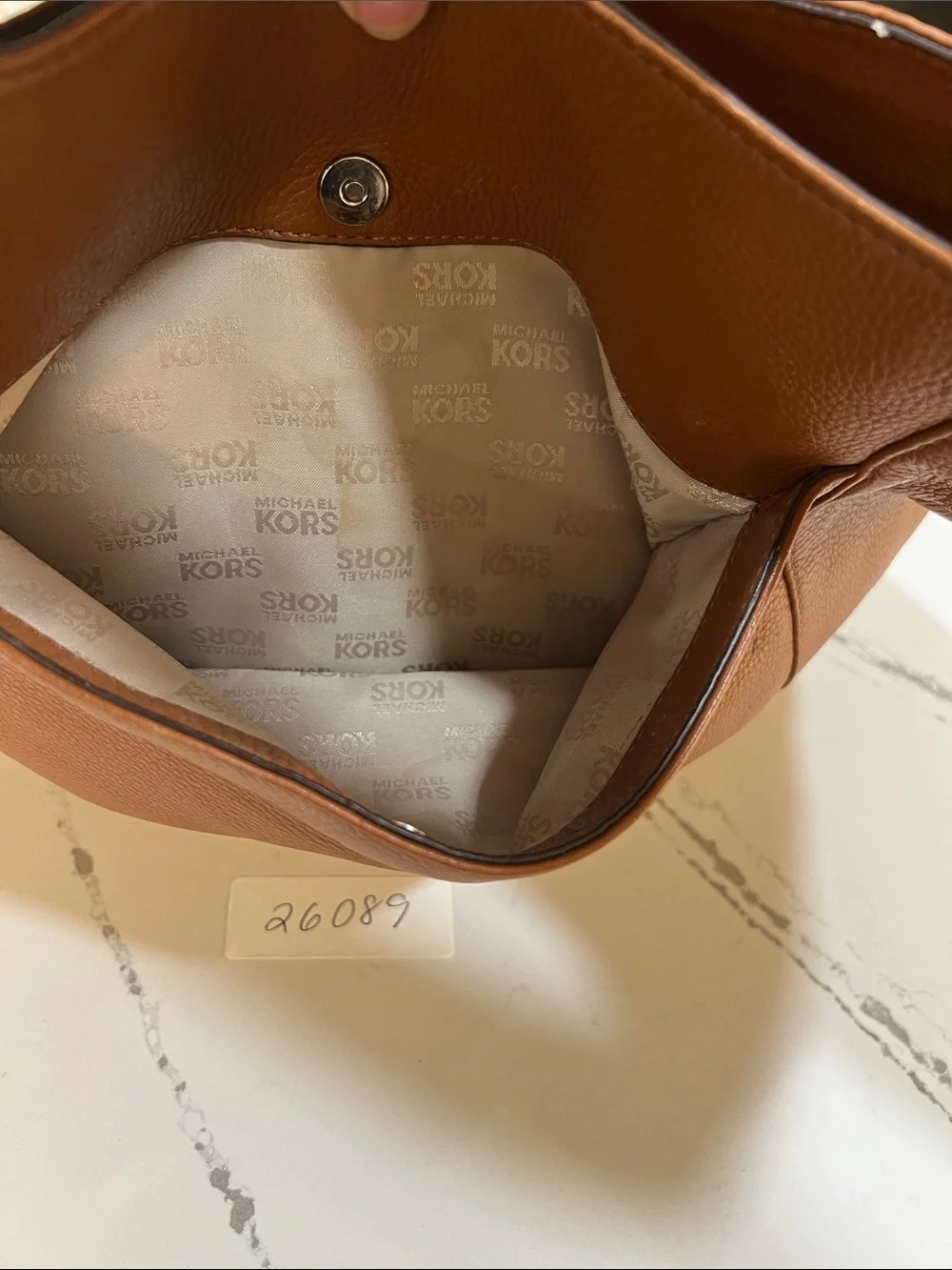 Michael Kors Cognac Leather Shoulder Hobo Bag Luggage Tan